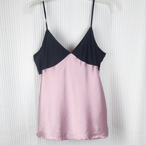 ATM Pink 100% Silk Bais Cami Blouse‎ Large P2P 17" Adjustable Straps